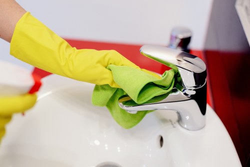 Eco-friendly cleaning products in use