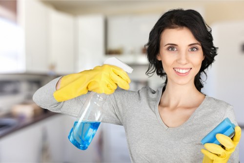 Experienced window cleaners at work in Hcone London
