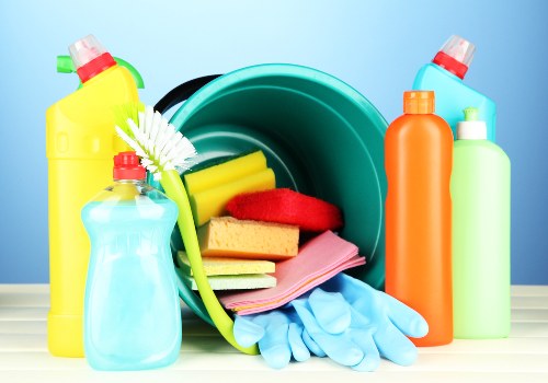 Eco-friendly cleaning solutions being applied to sofa cushions.